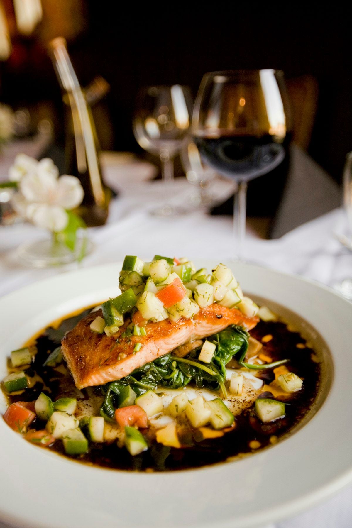 Pan-seared salmon fillet
