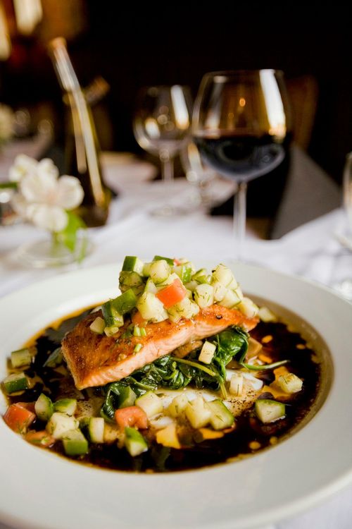 Pan-seared salmon fillet